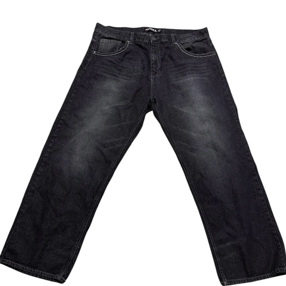 vintage y2k avirex embroidered black faded baggy size 46X34 - Picture 2 of 8